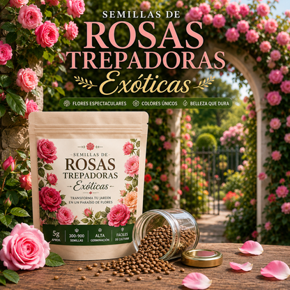 🌼 Semillas Premium de Rosas Trepadoras Exóticas Importadas de España🌱 🌹 Haz Florecer un Jardín de Ensueño