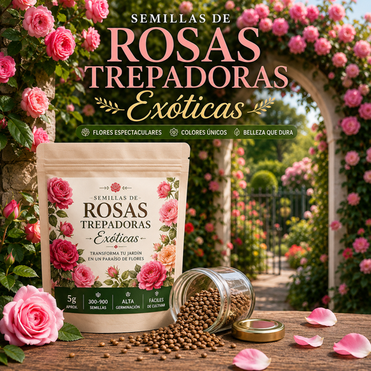 🌼 Semillas Premium de Rosas Trepadoras Exóticas Importadas de España🌱 🌹 Haz Florecer un Jardín de Ensueño