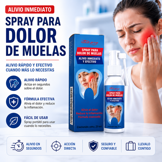 Spray Analgésico Dental — Alivio del Dolor de Muelas y Encías en Segundos
